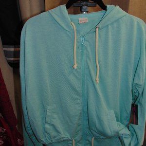 NWT No Boundries Zip up Sweatshirt Hoodie Teal  XL  ((B3))